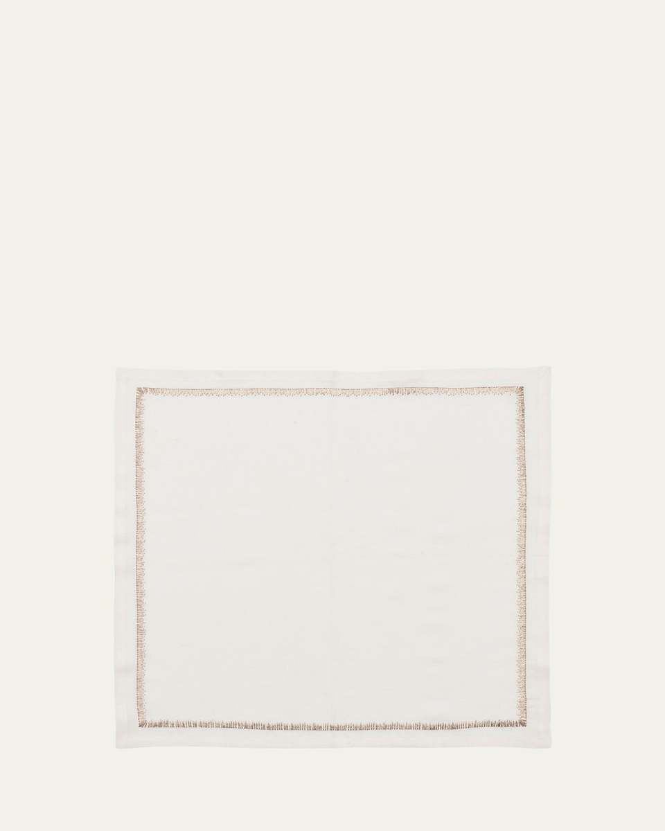 Filament Embroidered Linen Napkin